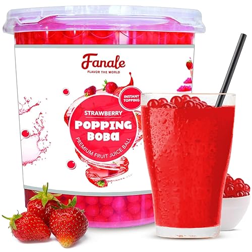 Fanale Popping Boba Pearls para té de burbujas, 7 libras (paquete de 4)  Fresa  Bursting Boba Pearls Bubble  Sabor a jugo de fruta para batidos,