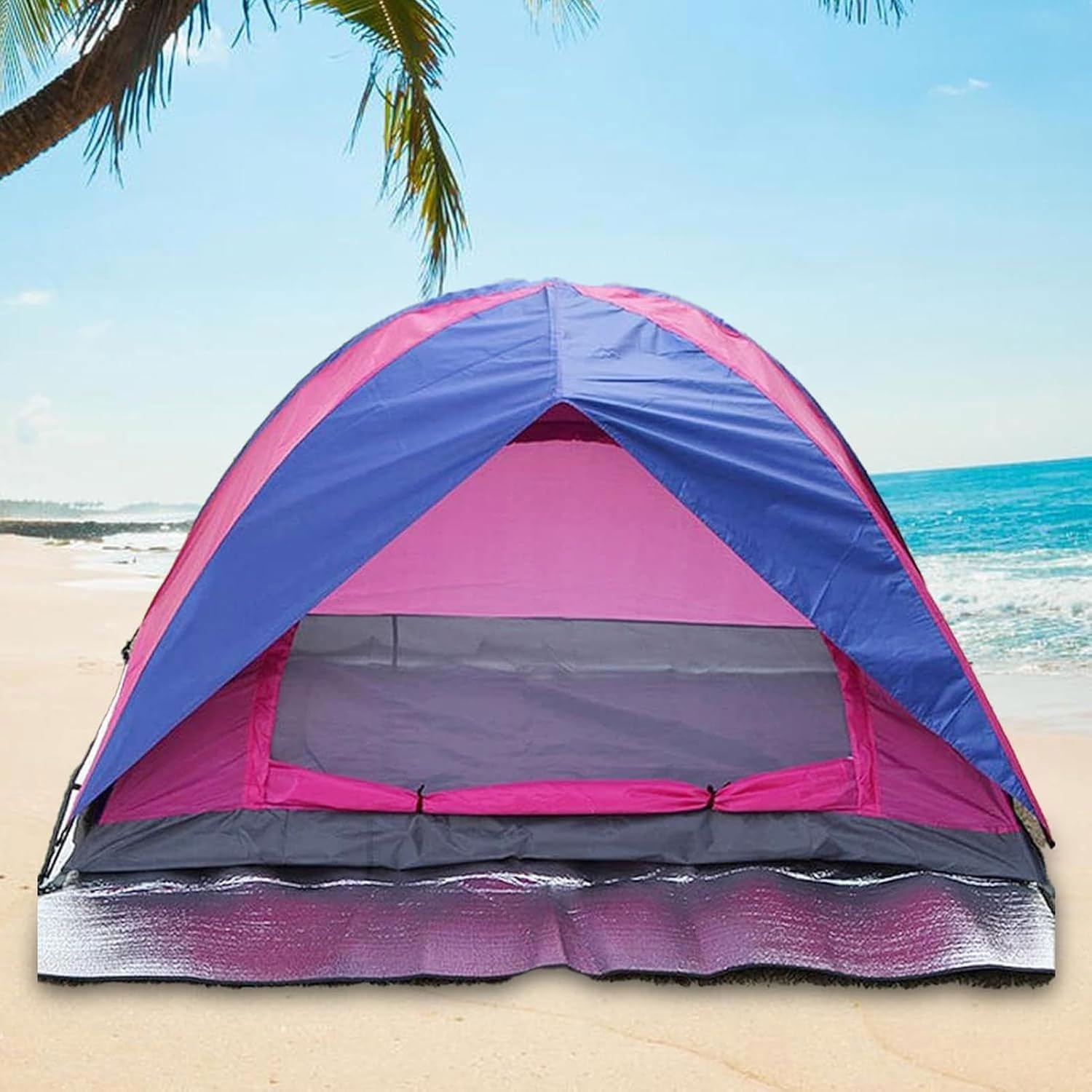 Esterilla de Camping de Aluminio, Colchoneta Plegable for Acampar, Aislante de Aluminio, de Espuma EPE de 7 mm de Grosor, Varios tamaños, con Bolsa de Almacenamiento.