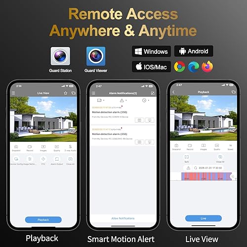 Miniatura 8 de Anpviz Sistema de cámara de seguridad PoE 4K de 16 canales con audio bidireccional, detección de vehículos humanos AI, 12 cámaras de torreta IP con