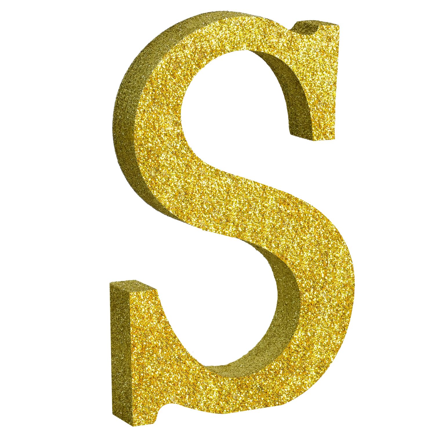 TONIFUL 8 Inch Gold Glitter Letter S Table Centerpiece A-Z Gold Birthday Party Decorations,Gold Alphabet S for Birthday,Chrismas,Graduation,Bridal Shower,Wedding,Anniversary Party Supplies