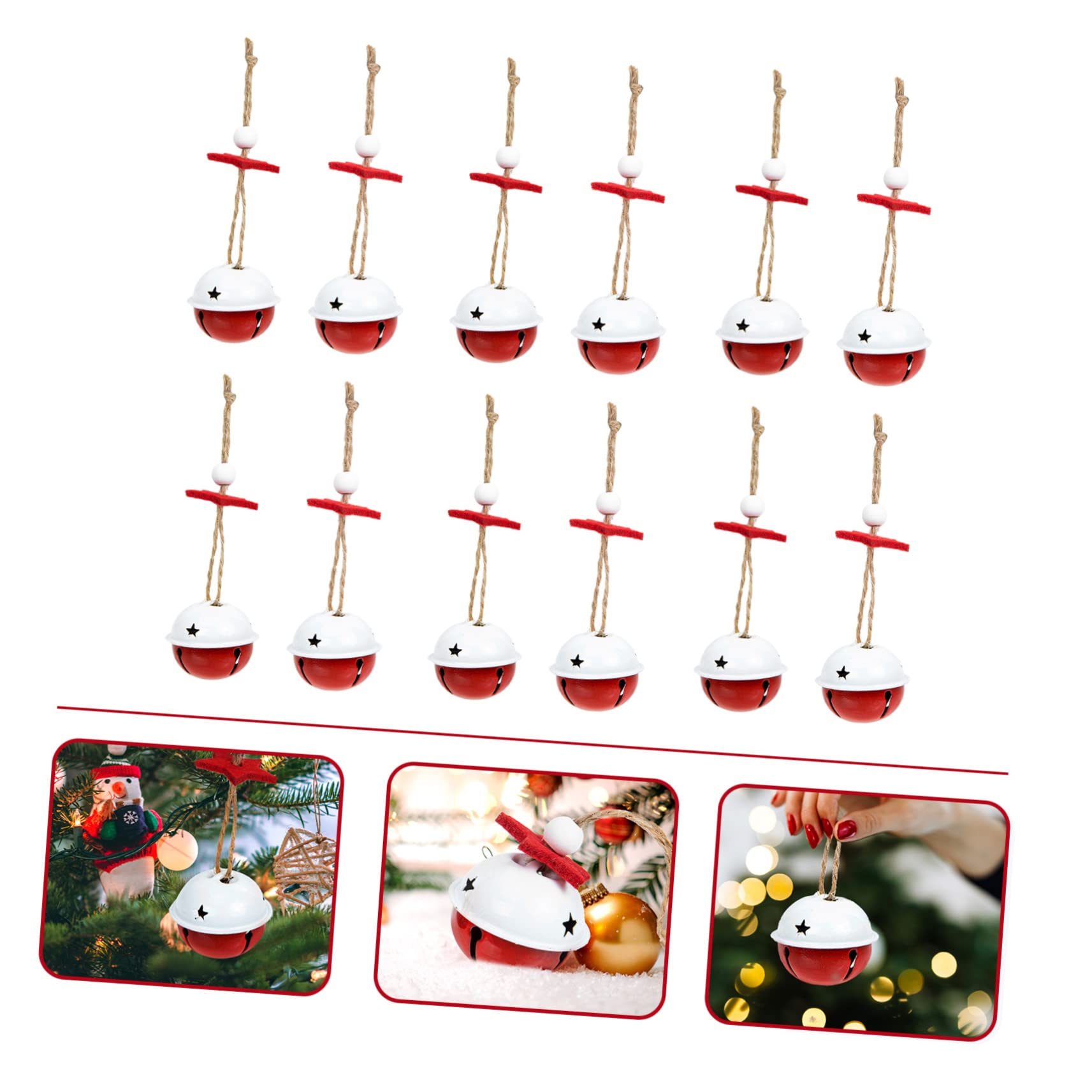 Decorazioni natalizie a forma di campana, 12 campanelli natalizi da appendere for le vacanze, delicati