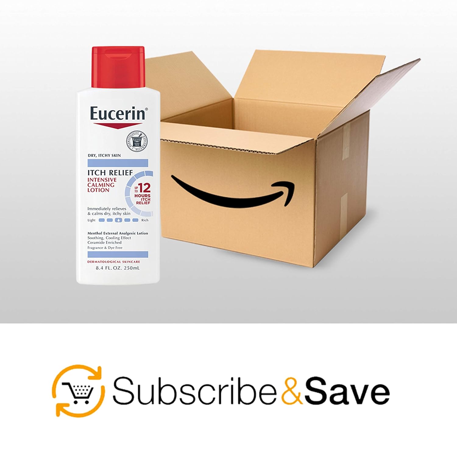 Eucerin Itch Relief Intensive Calming Lotion, Itch-Relieving Lotion for Sensitive Dry Skin, 8.4 Fl Oz Bottle : Beauty & Personal Care