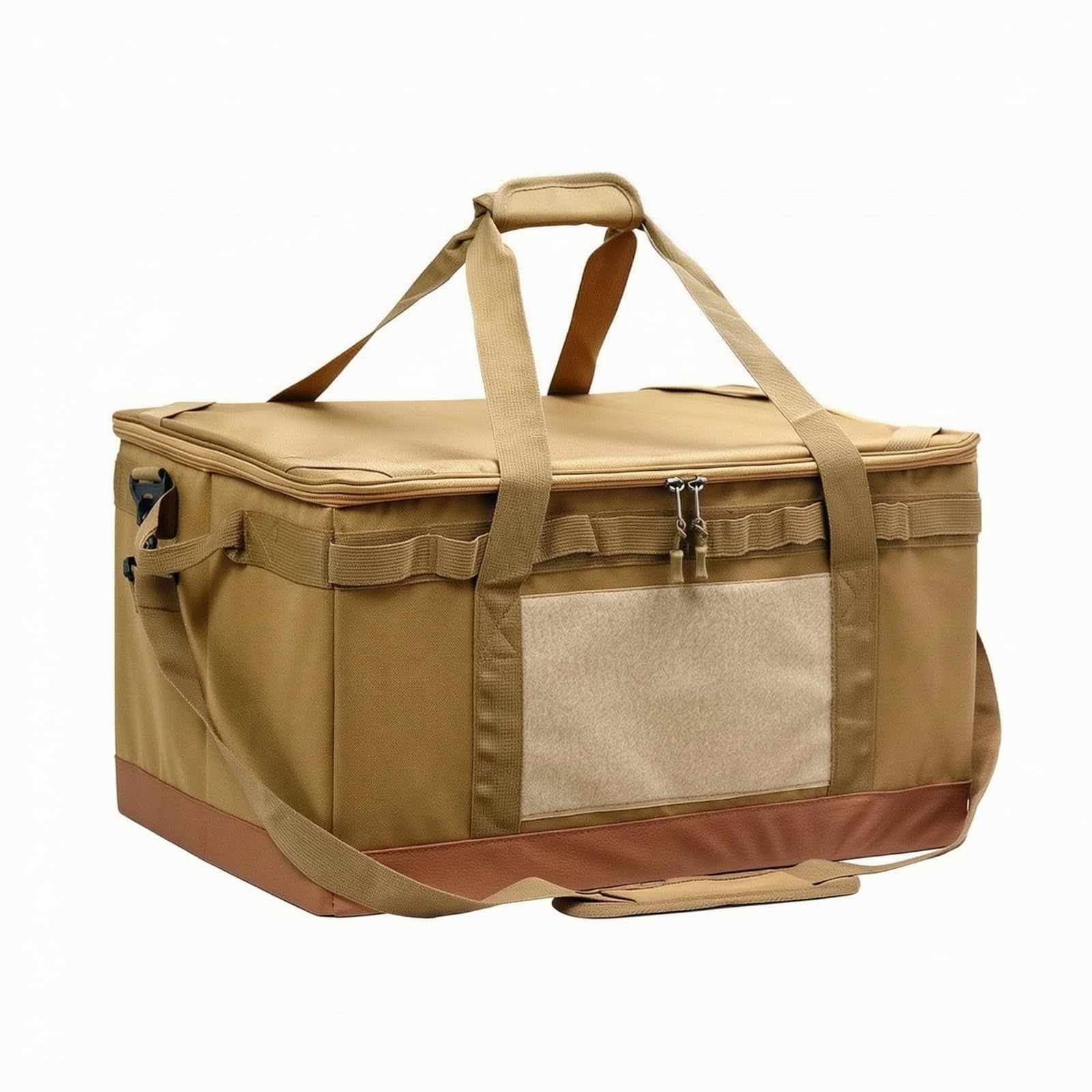 predolo Faltbare Camping-Aufbewahrungsbox mit 60 Liter Fassungsvermögen hartwandig faltbare Aufbewahrungsbox mit Deckel vielseitig einsetzbar für Campingplatz, Khaki