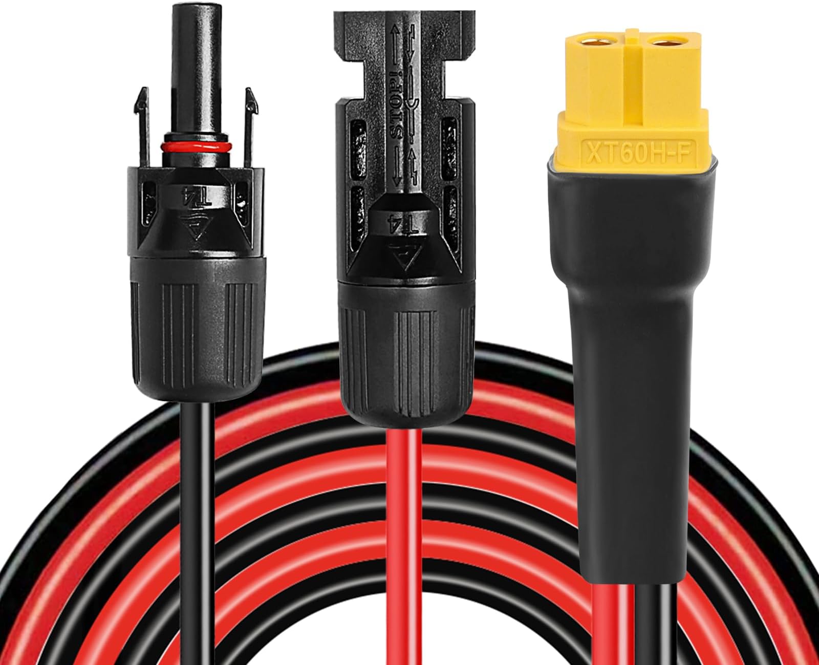 MOOKEERF Solar to XT60 Extension Cable 10AWG 3FT Solar Connector to XT60 Adapter Cable for Solar Panel to Portable Power Station Solar Generator Battery Pack