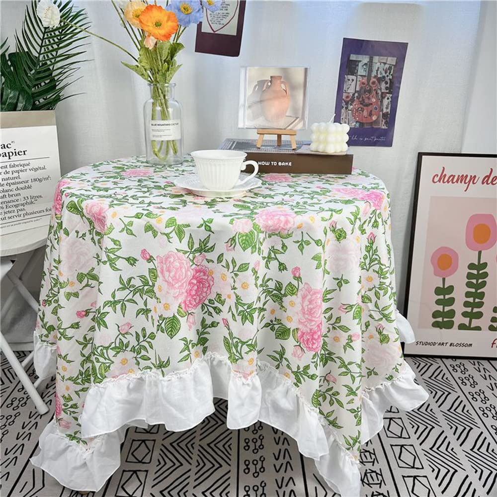 Nappe ronde florale 140 cm pour repas de jardin et tables de fête d'intérieur
