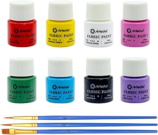 Artecho Washable & Flexible 8-Color Permanent Clothing Paint Set (20ml)