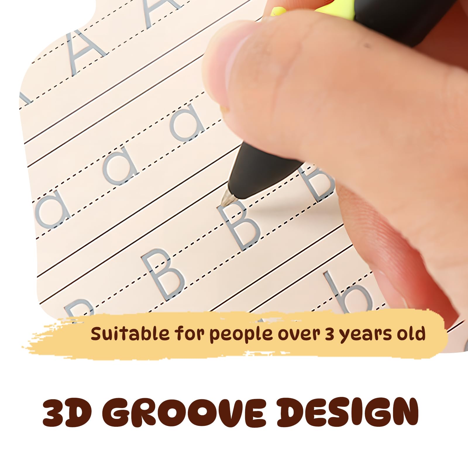 GROOVE Calligraphy Cahiers Réutilisables A4 - Alphabet, Cursive, Numéros & Dessins Avec Stylos Magiques