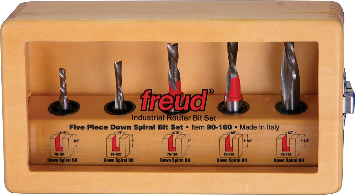 Freud 90-160: 5 Piece Down Spiral Bit Set