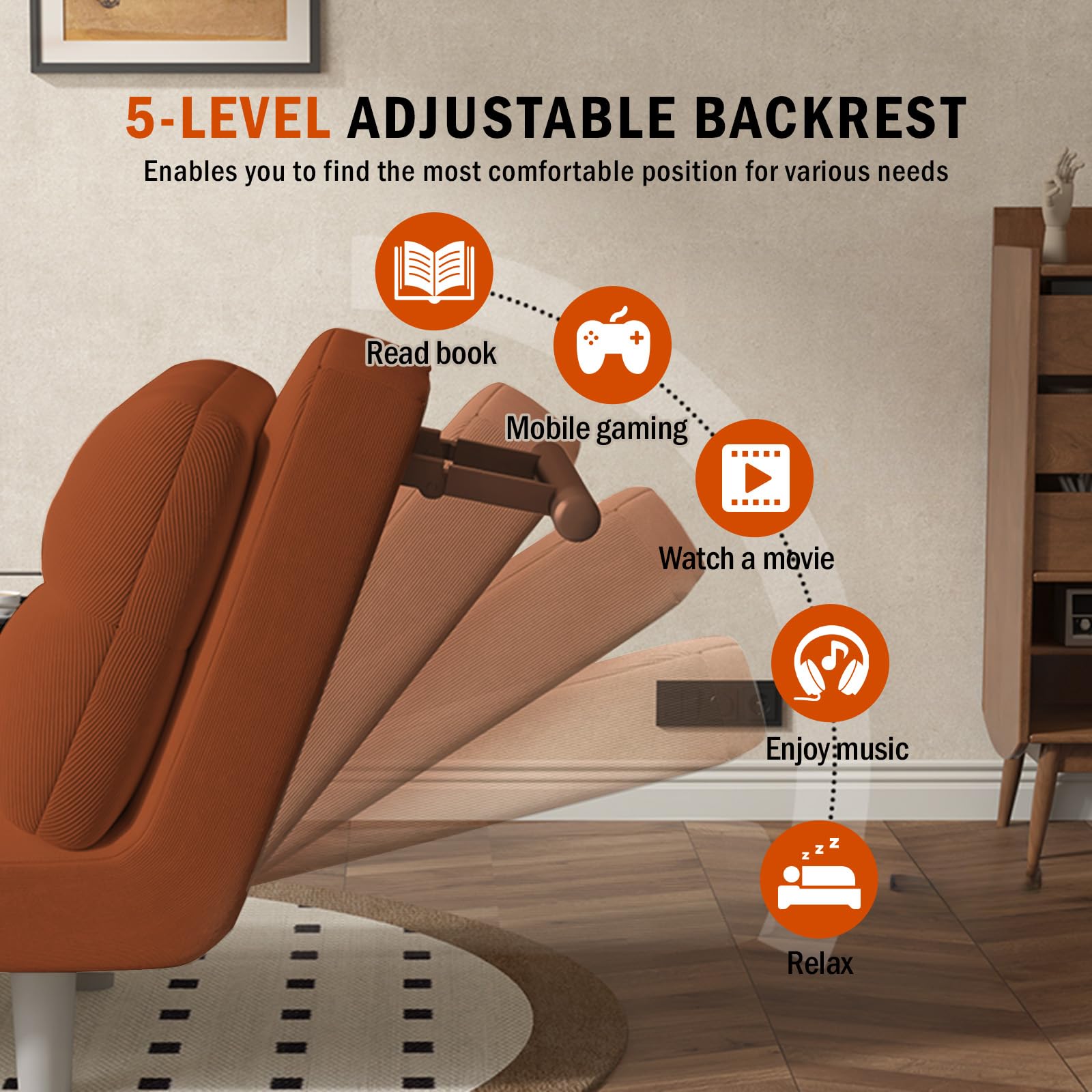 Sofá convertible de pana de 1 plaza, sillón con cojines y reposabrazos, diseño que ahorra espacio, ideal para salas de estar pequeñas y oficinas en casa