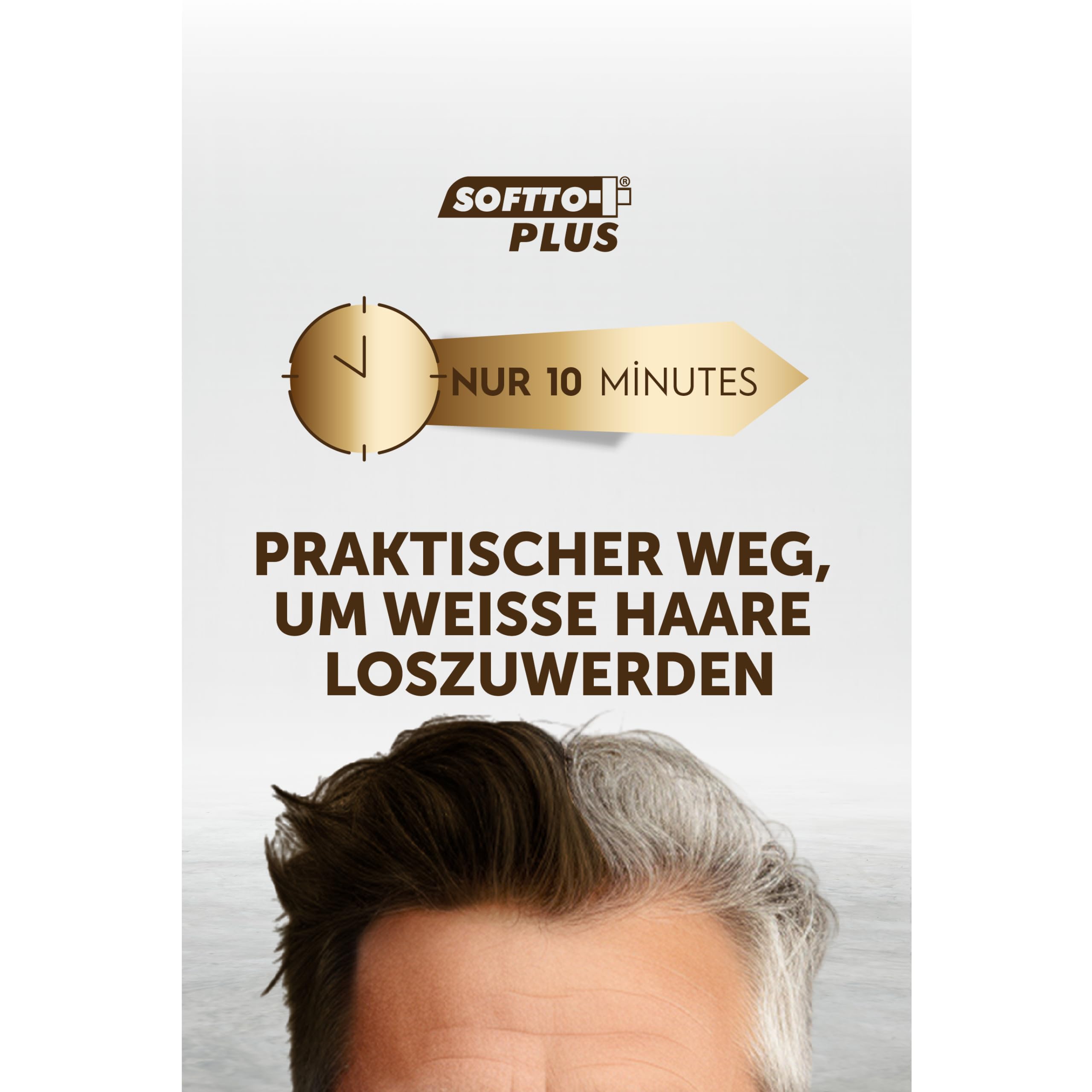 Softto+Plus Brown Hair Shampoo, Abdeckung weißer & grauer Haare in nur 10 Minuten, keine Flecken, inkl. Handschuhe, für Damen und Herren Braun (3)