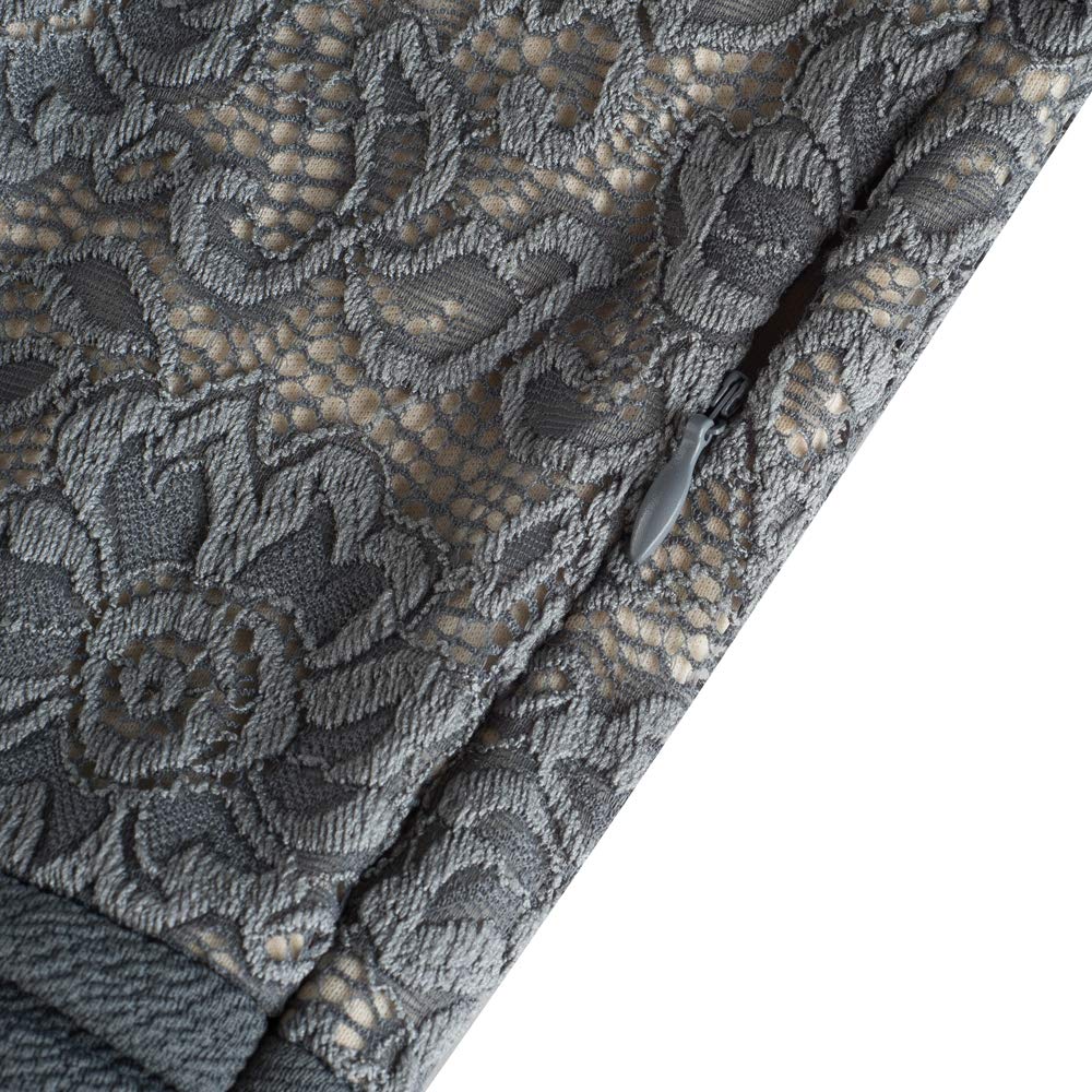 HOMEYEE Vintage Vintage à Manches 3/4 en Dentelle Florale brodée Cocktail Robes A062
