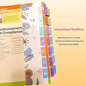 Index Tabs for Buck's Step-by-Step Medical Coding, 2026 1st Edition. Color-Coded Laminated Tabs, with Page Numbers and Alignment Card, Bookmarker. (Book not Included)