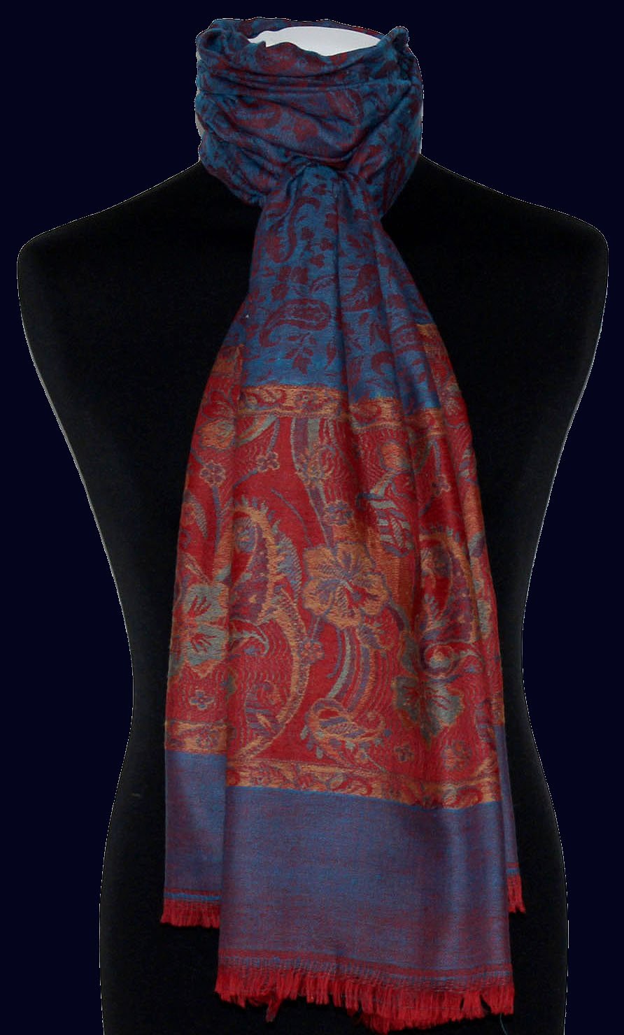 Lorenzo Cana Damski szalik kaszmirowy Pashmina 100% kaszmir żakardowy Paisley