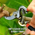 Garden GURU Indestructible Titanium Garden Clippers - Professional Bypass Hand Pruner Pruning Shear with Comfort Grip Handles for Gardening, Trimming, and Yard Work - Hardened Steel & Titanium Blade