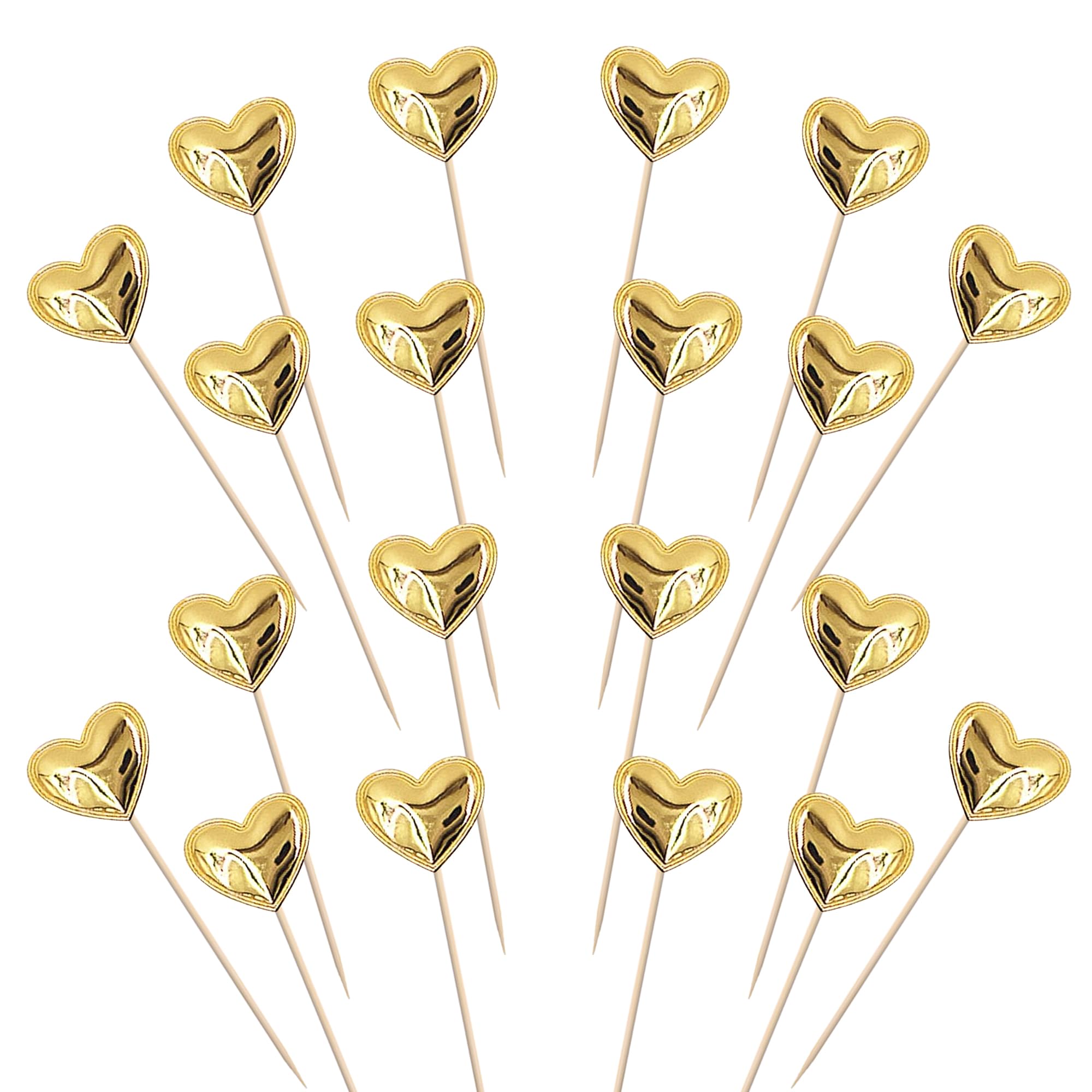SYKYCTCY 30 Pack Heart Cupcake Toppers Twinkle Sweet Love Heart Cupcake Picks Valentine's Day Cake Topper Happy Birthday Wedding Engagement Baby Shower Cake Decorations Party Supplies