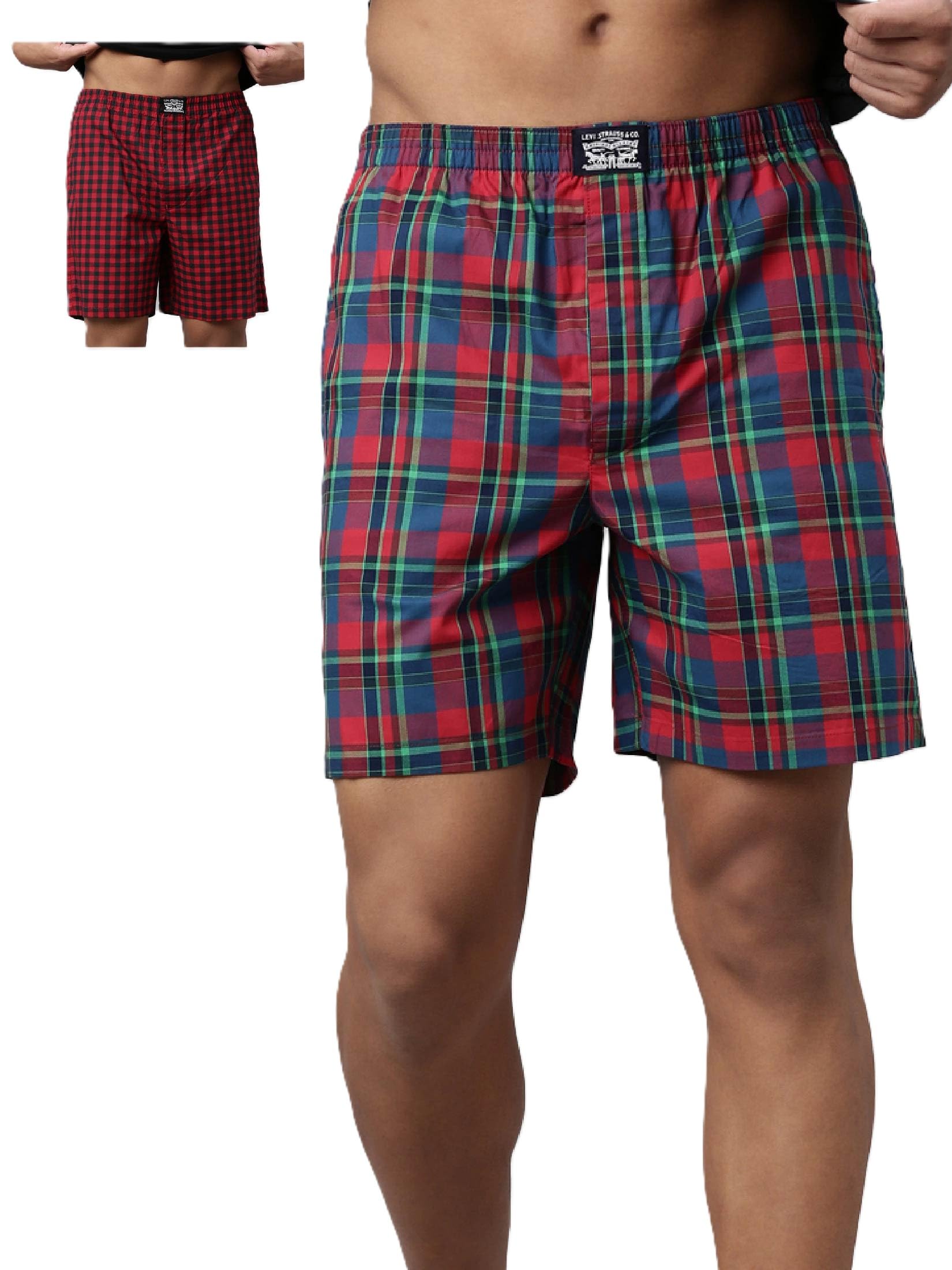levi's Style# 024 Checks Woven Boxer Shorts for Men with Tag Free Comfort & Smartskin Technology (Assorted- Pack of 2) Color & Print May Vary-picture-47