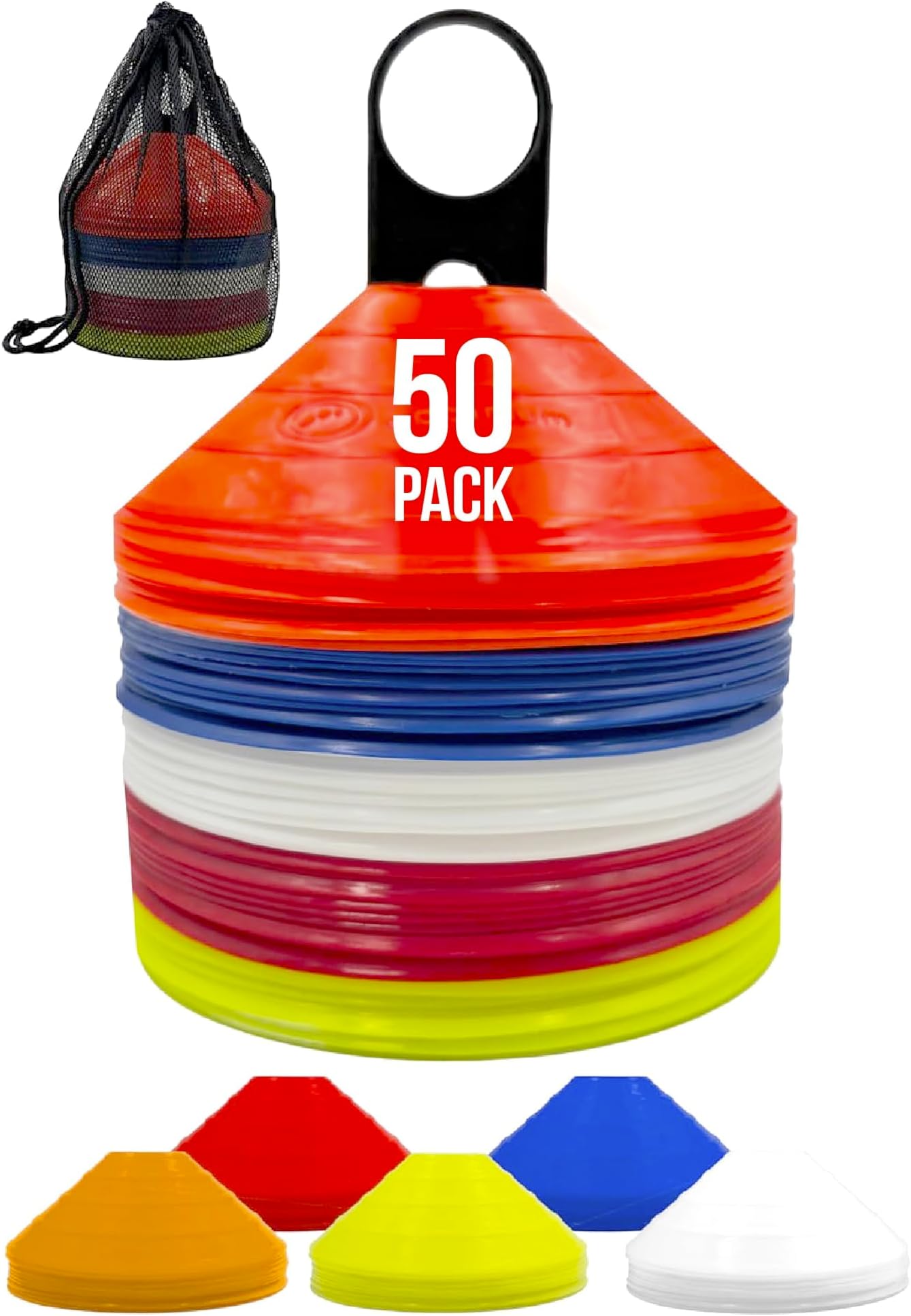 Optimum Marker Training Cones with Carry Stand - Pack of 50