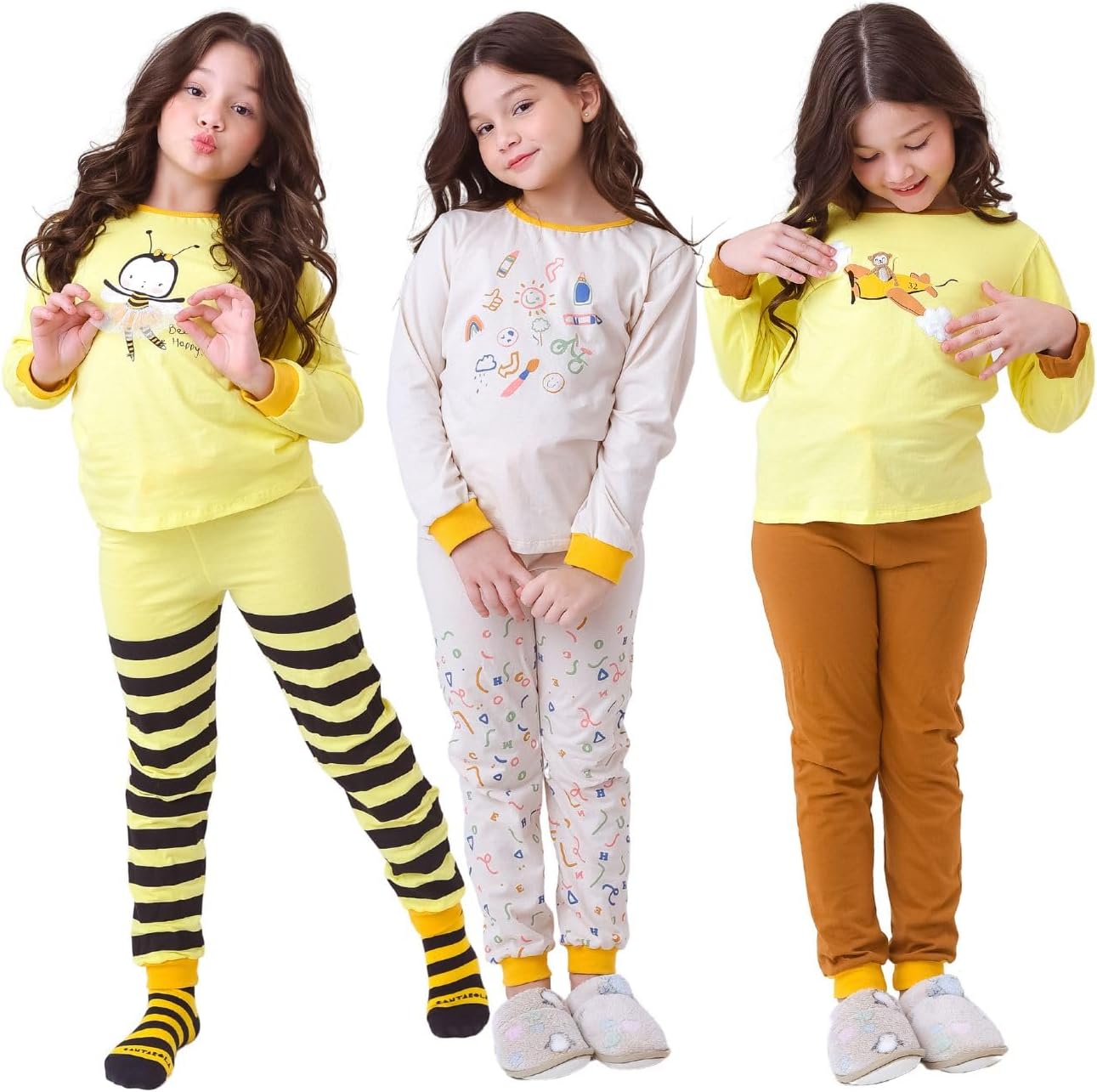 Lote 3 PIJAMAS INFANTIS INVERNO Menino ou Menina – 1 ao 10 Anos