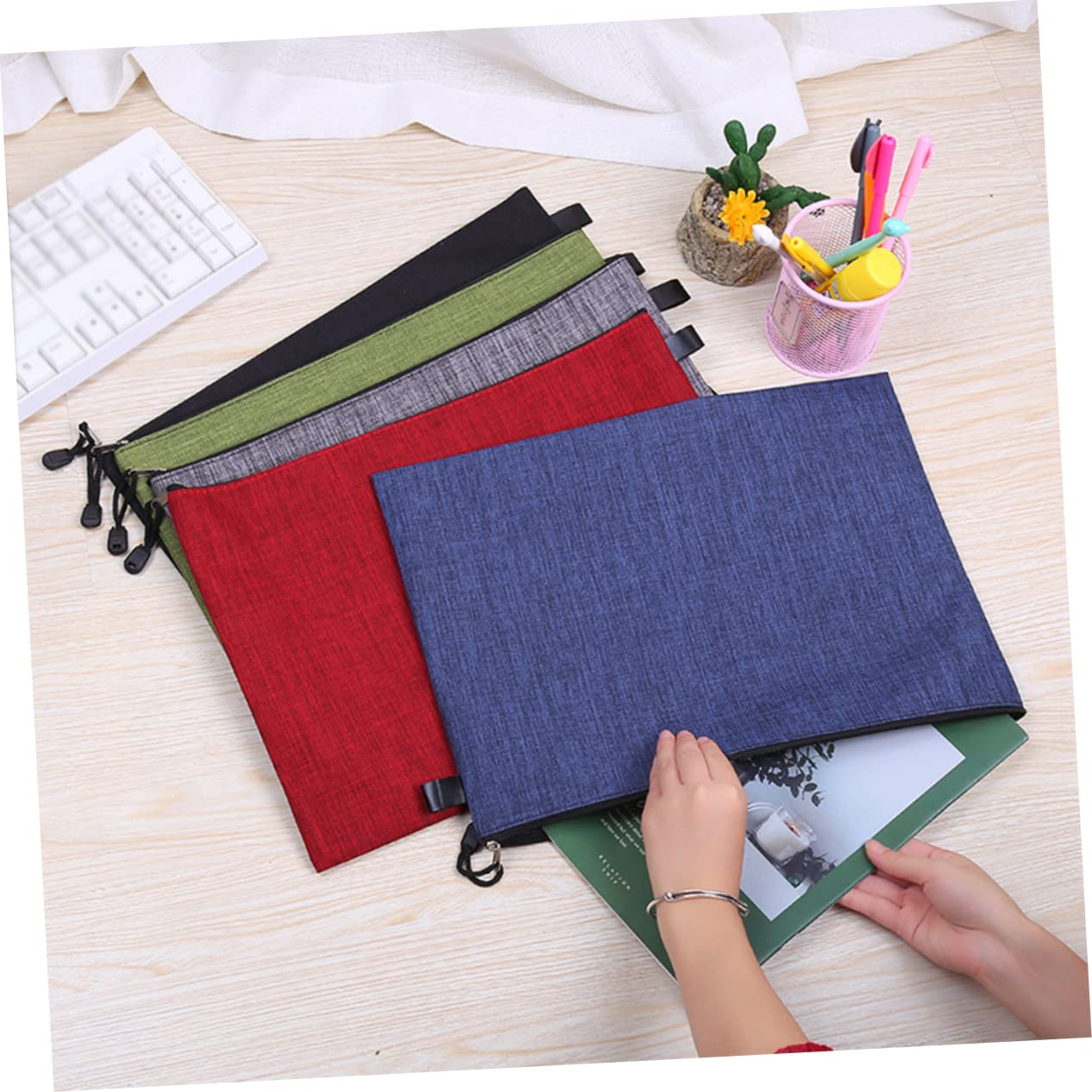 SHINEOFI Lot De 10 Trousses De Papeterie Oxford À Fermeture Éclair Pour Lécole Et Le Bureau