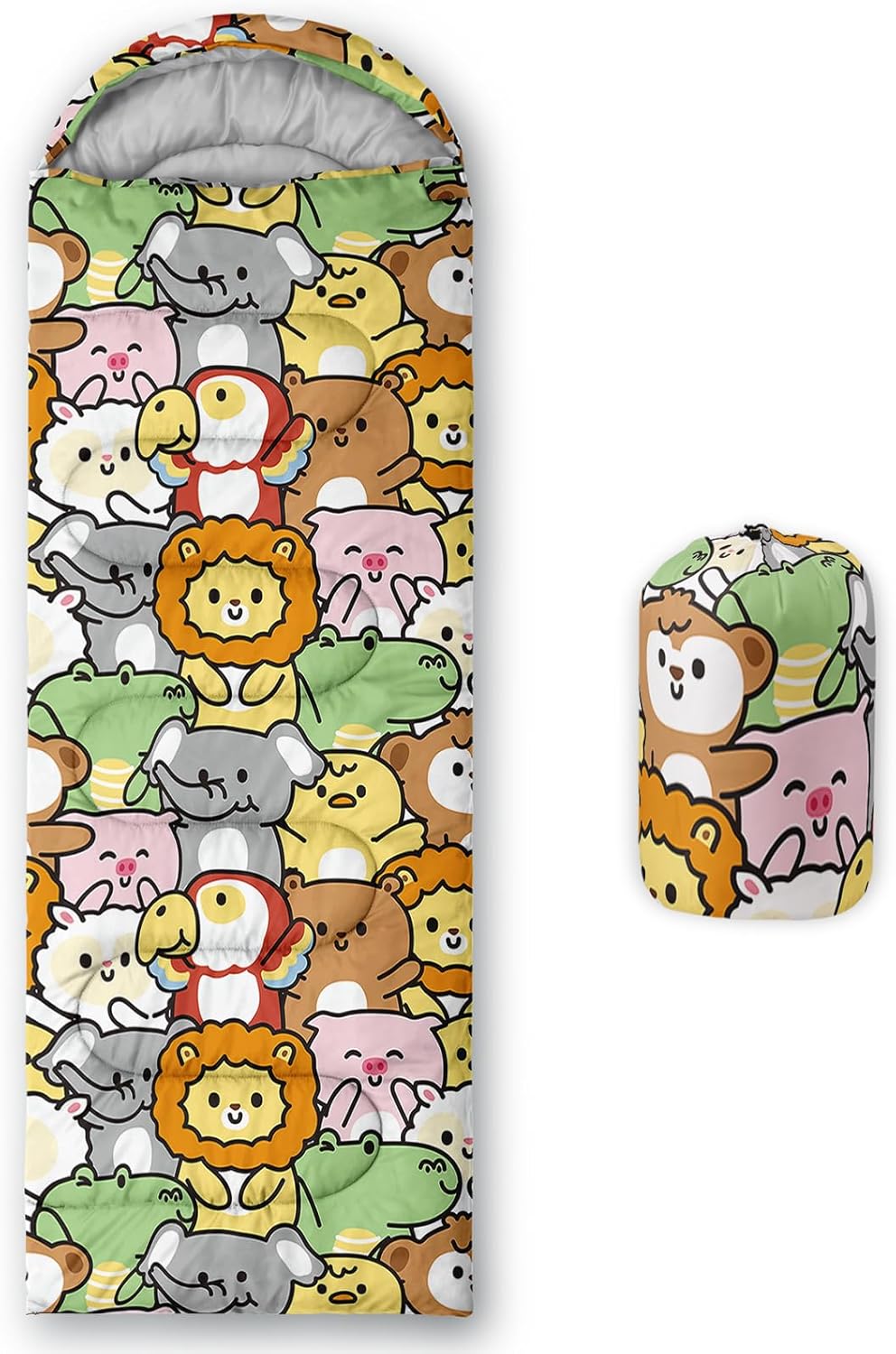 Camping Sleeping Bags,3 Season Warm & Cool Weather,Lightweight,Waterproof Sleeping Bags for Adults & Kids,Traveling,and Outdoors,Camping Gear Equipment Cartoon Animals 9 Standard