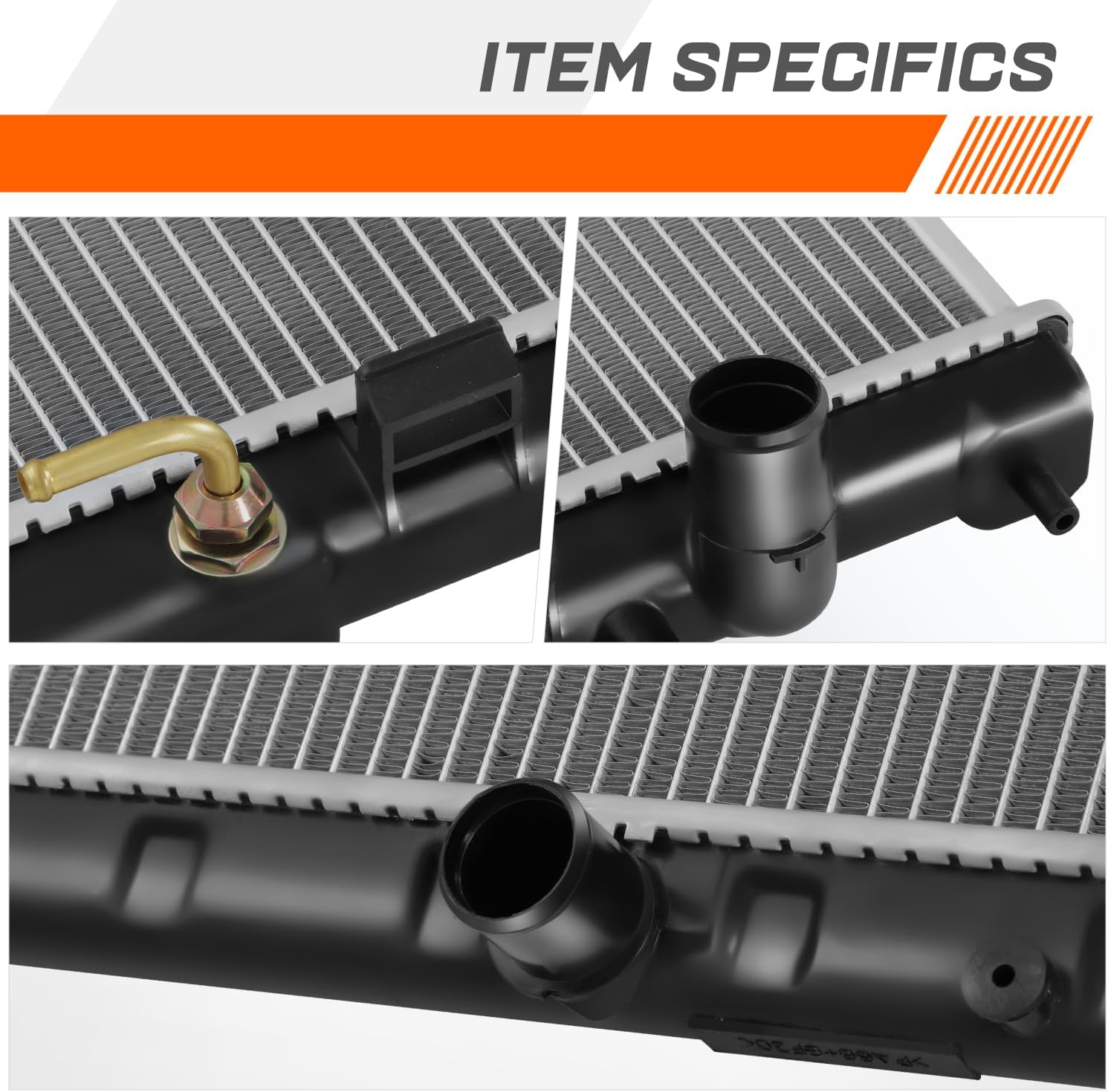 PM PERFORMOTOR Radiators Compatible with 2007-2008 Nissan Maxima, DPI 13005 1-Row Cooling Radiator w/TOC, 28-11/16" W X 15-3/4" H X 5/8" D, 1-3/8" Inlet/Outlet