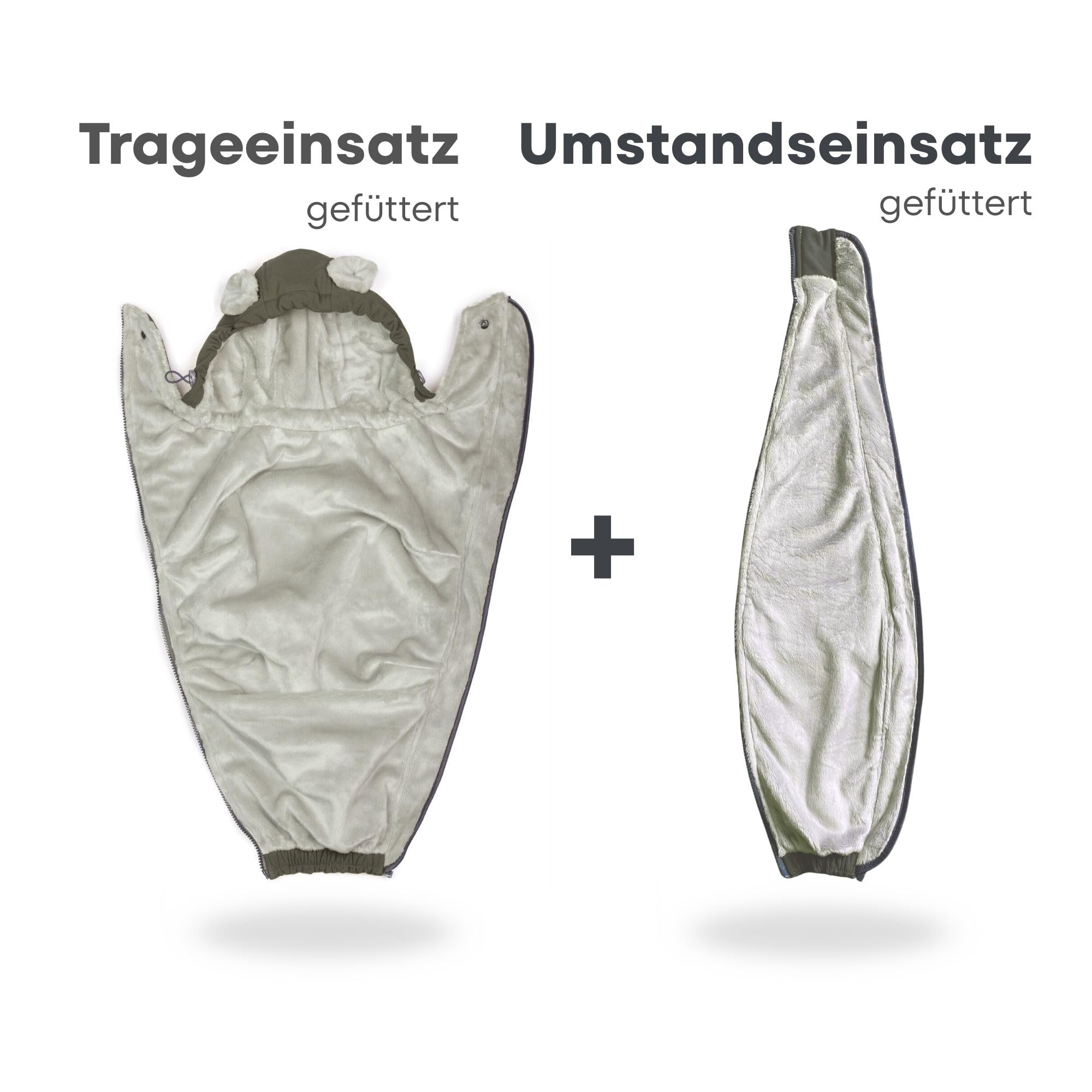 fun2bemum Aurora 5in1 Winter Jacke, Umstandsjacke mit Einsatz, Softshell Tragejacke mit Teddyfutter für Babytrage vorne & hinten