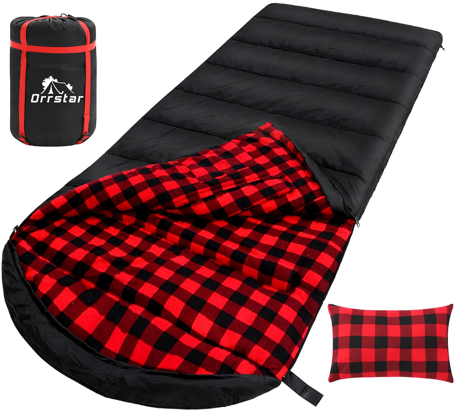 Sleeping Bag Cold Weather Sleeping Bags for Adults 0 Degree Sleeping Bag with Pillow Extra Large Flannel Big