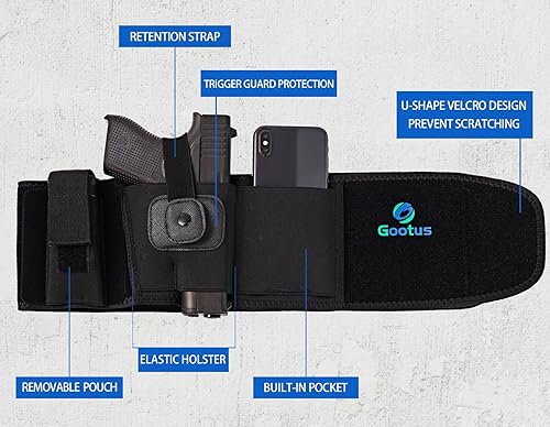 Miniatura 2 de Gootus Funda de banda para el vientre para transporte oculto, fundas para pistola para mujeres y hombres, se adapta a Glock, Ruger LCP, Taurus G2C,