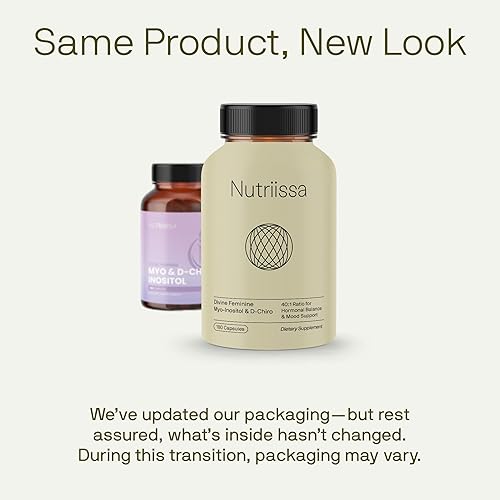 Miniatura 2 de Nutriissa Mio-inositol femenino divino 4000 mg y D-Chiro 100 mg - Proporción 40:1 para equilibrio hormonal y apoyo del estado de ánimo - Certificado