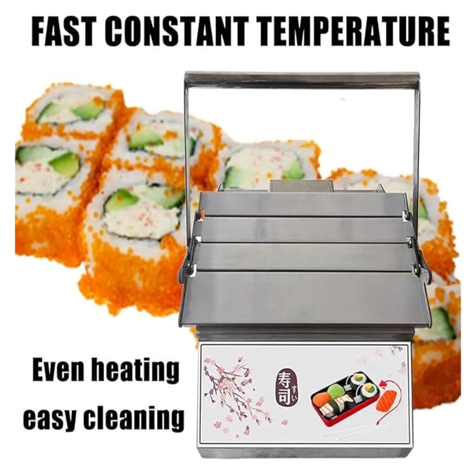 KEuLen Sushi-Roller-Maschine – manueller quadratischer Sushi-Rollen-Maker, Reisrollen-Formmaschine aus Edelstahl for Restaurants