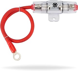 InstallGear 8 Gauge AWG 1ft Power Wire with 100 Amp AGU Fuse Holder - 99.9% Oxygen-Free Copper | 8 Gauge Wire, Amp Fuse Holder with Fuse