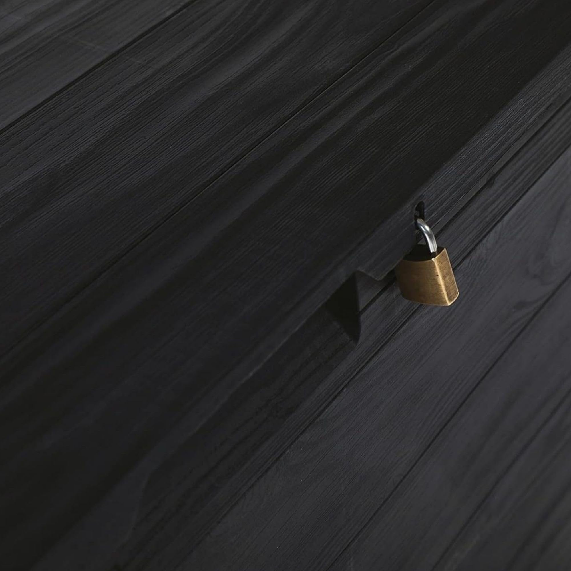 Maury's Baule Cassapanca 170 Litri Effetto Legno, Contenitore Stoccaggio in Resina Antracite 78x55x52 cm