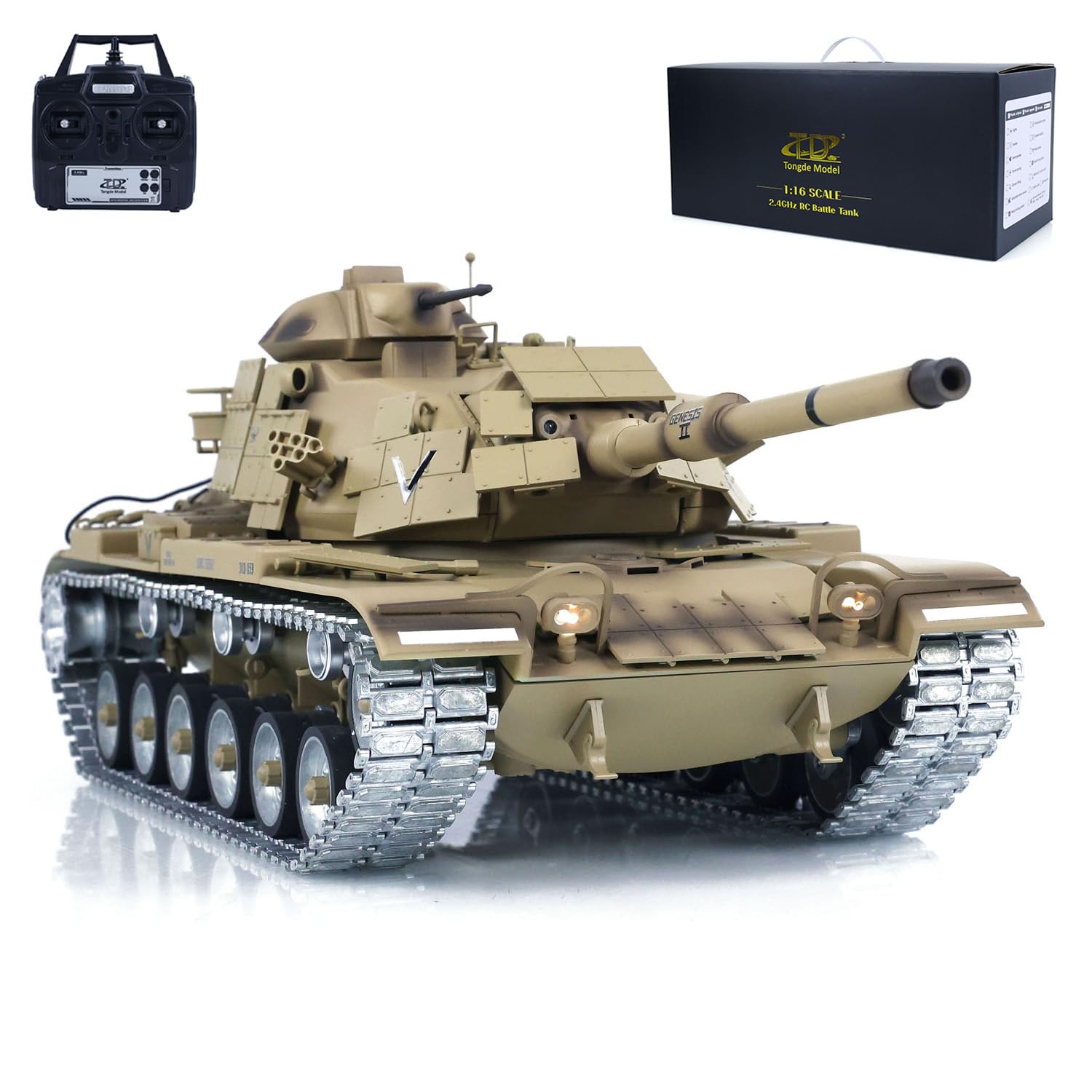 TOUCAN RC HOBBY 1/16 TD RC Tank M60A1 ERA USA Radio Control BB Infrared Battle Metal Wheel for Ages 14+