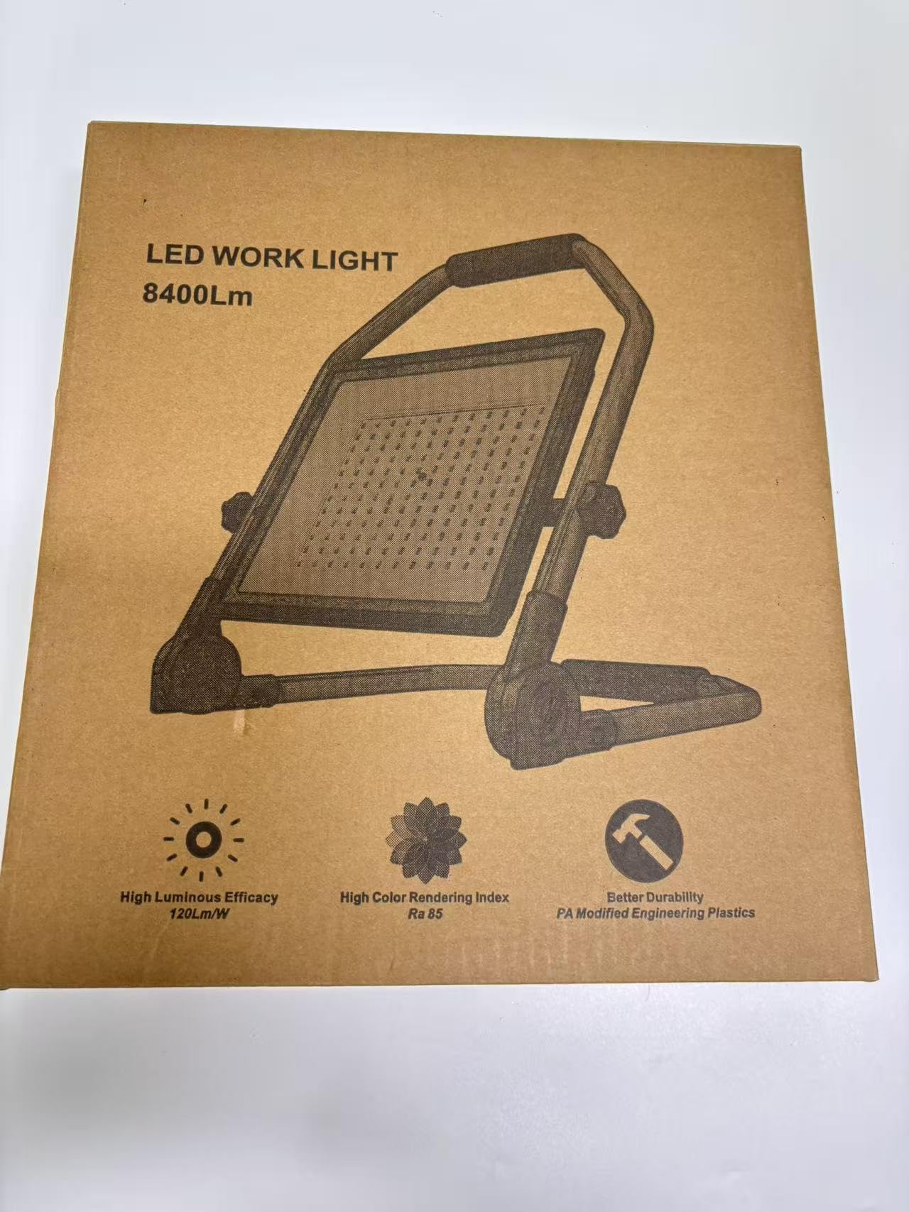 Reflektor budowlany LED o jasności 16500 lumenów, kabel 16 ft, 6500 K, wodoszczelny, regulowany stojak, idealny do warsztatów wewnętrznych i zewnętrznych, garaży i placów budowy (150 W)