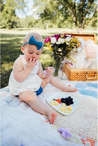 Miniatura 21 de Elli&Nooli Silicone Baby Utensils Set - 2 Count, Yellow - Star-Shaped Choke Guards for Constructive Eating - Spoon & Fork for Self Feeding