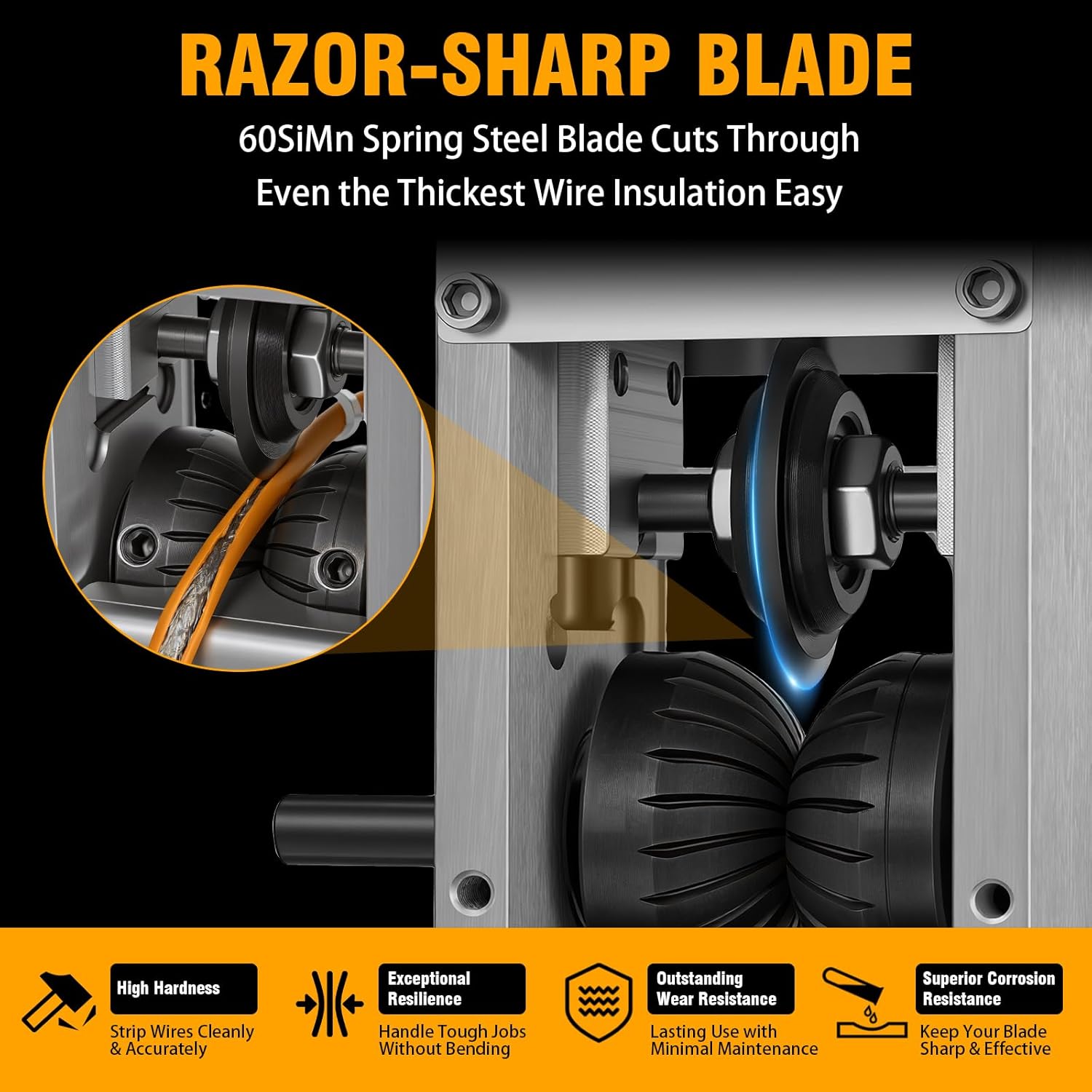 Manual Wire Stripper Machine,0.12"-1.18" Wire Stripping Machine, Wire Stripping Tool for 3-30mm Scrap Wire, Hand Crank or Drill Powered for DIY Cable, Copper Wire Stripper for Leftover Cable Recycling