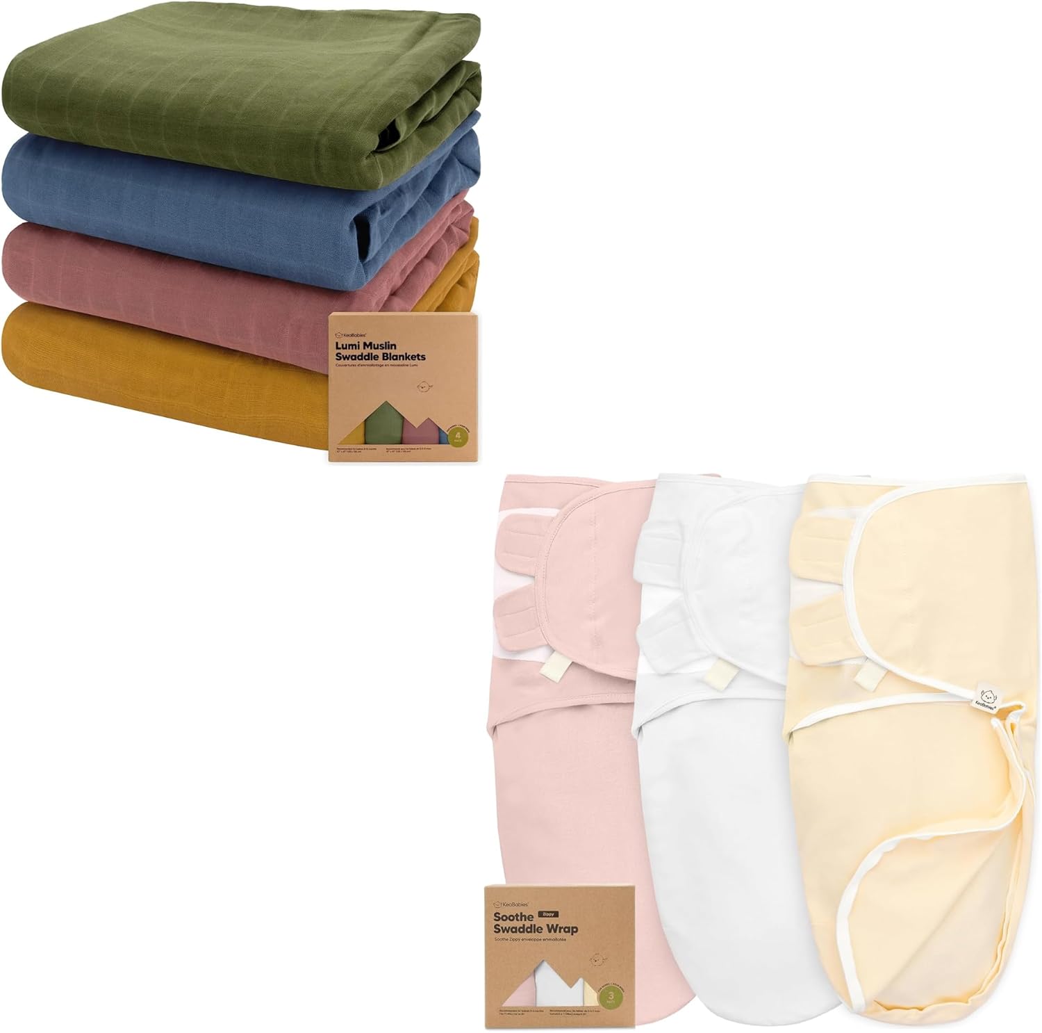 KeaBabies Muslin Swaddle Blankets for Baby Boys, Girls & 3Pack Baby Swaddle Sleep