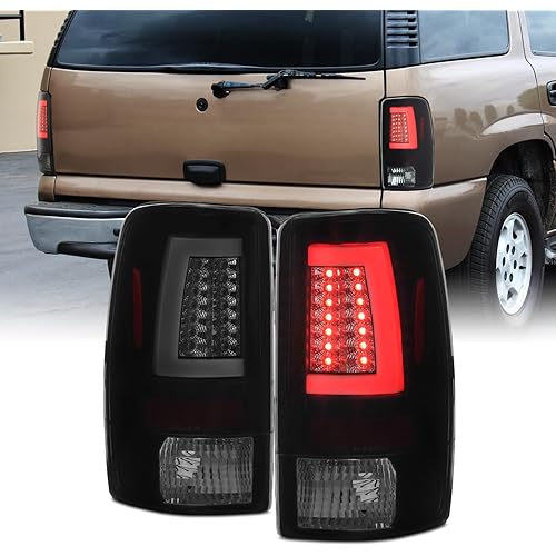 AKKON - For Black Smoked 00-06 GMC Yukon XL 1500/2500 Chevy Suburban Tahoe LED Bar Tail Brake Lights Left+Right