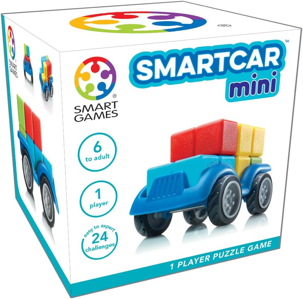 smart games - SmartCar Mini, Puzzle Game with 24 Challenges, 6+ Years