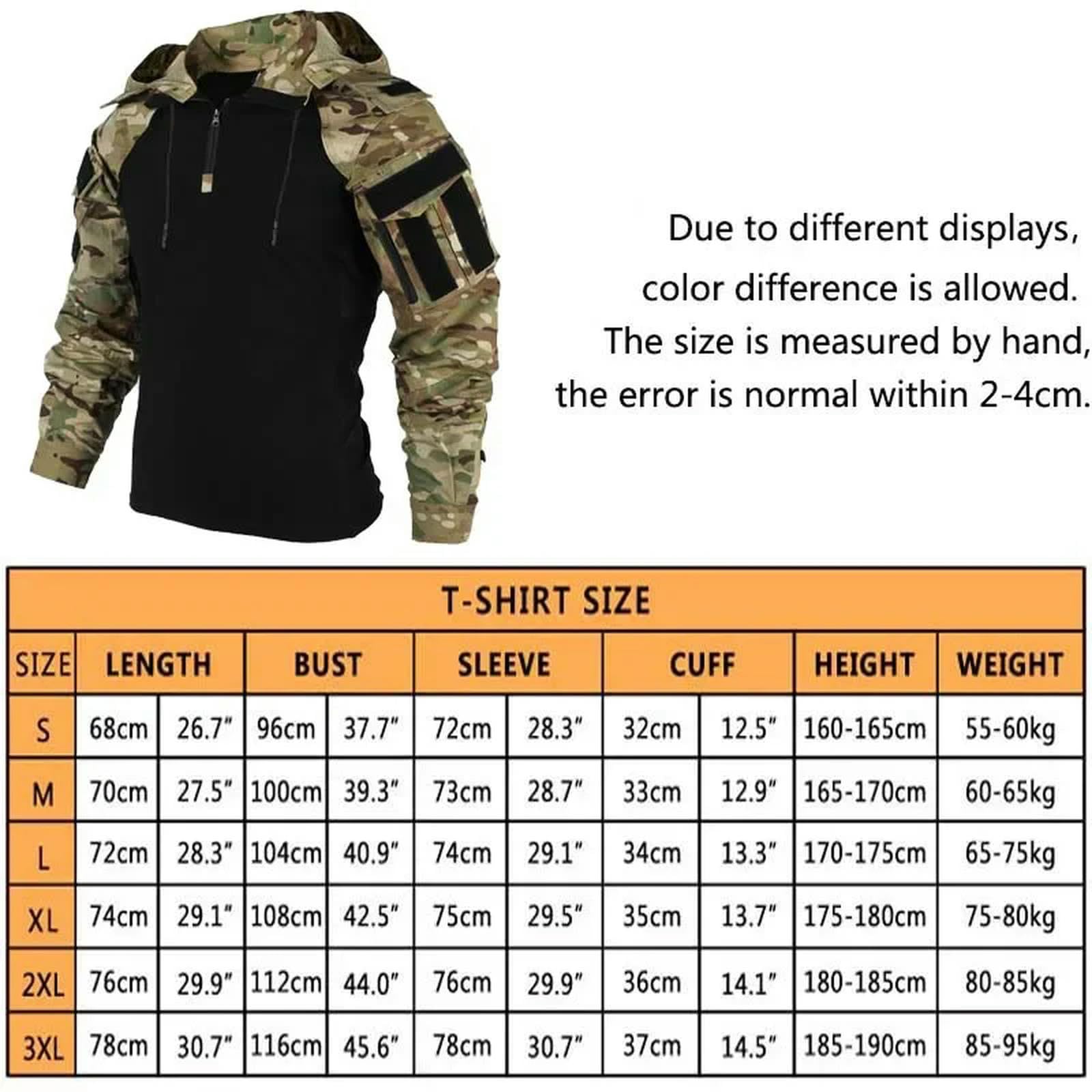 Camiseta de combate de camuflaje con capucha, resistente al desgaste, para hombre, airsoft, táctica, manga larga, paintball, camping, caza, ropa
