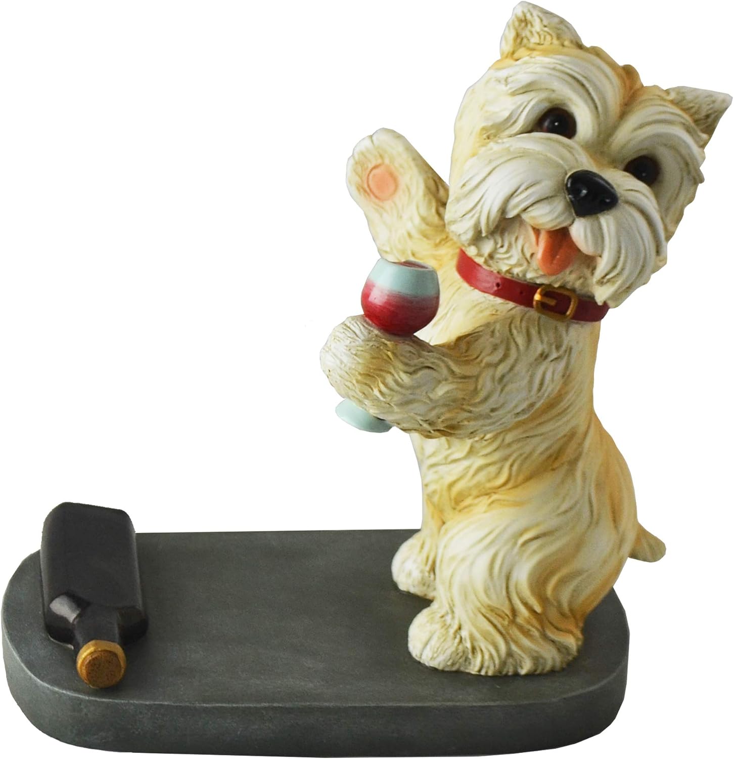 Adorable Yorkshire Terrier Holding Wine Glass Wine Bottle Holder