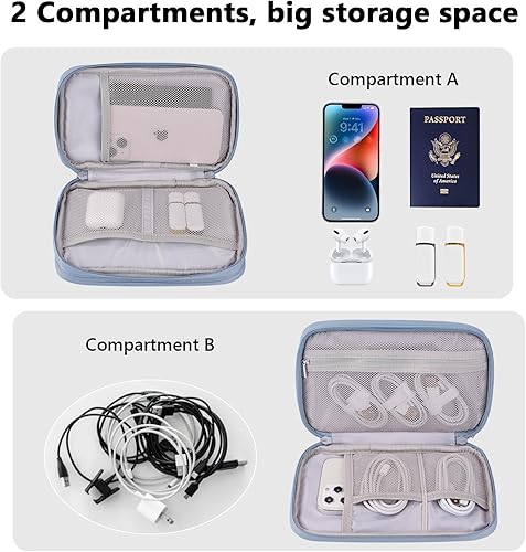 Miniatura 4 de Funda organizadora electrónica, bolsa de cable de viaje Tech para cablecargadoraccesoriosteléfonobanco de energía