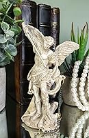 Vista 8 de Ebros - Figura coleccionable de San Miguel con acabado marfil con estatua de Lucifer encadenada de 5 pulgadas de alto, el guerrero protector general