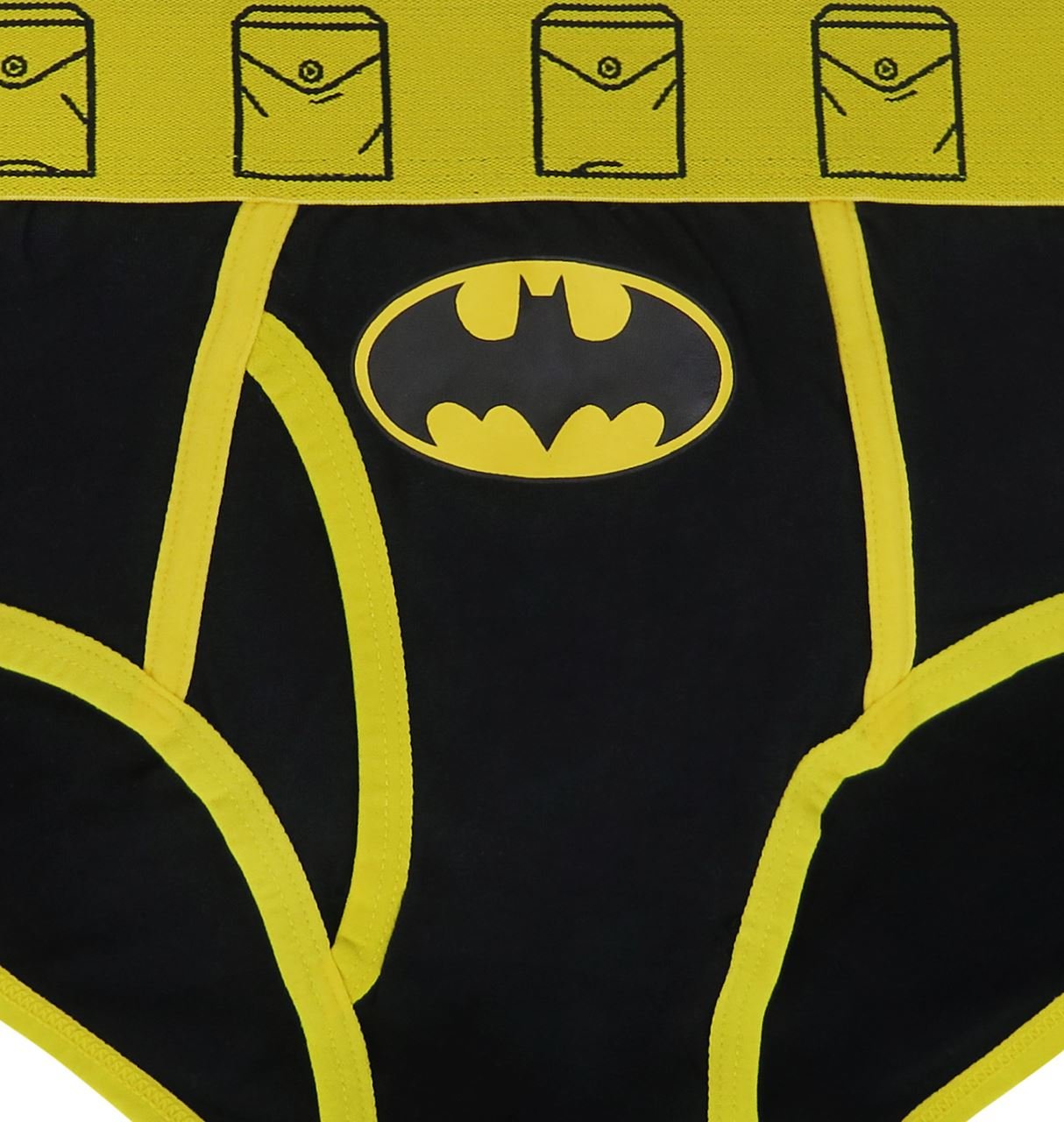SuperHeroStuff Batman Symbol Men's Underwear Fashion Briefs: Medium Yellow/Black