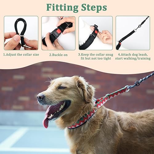 Miniatura 7 de Mayerzon Martingala - Collar de púa para perro sin tirones, collar personalizado con patrones geométricos para perros grandes, medianos y pequeños,