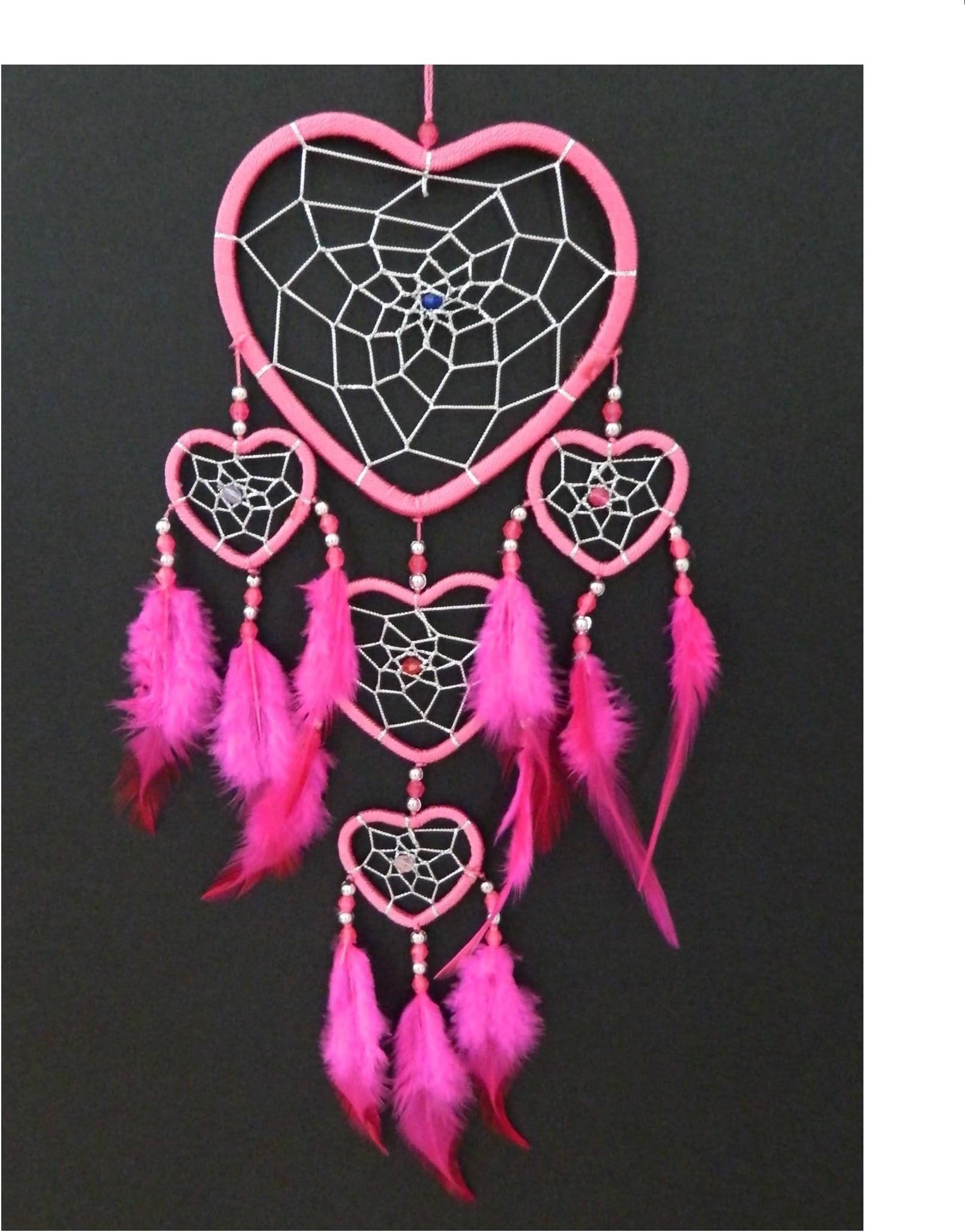 BRILLIANT GIFTS SILVER WEB PINK DREAM CATCHER single DREAMCATCHER