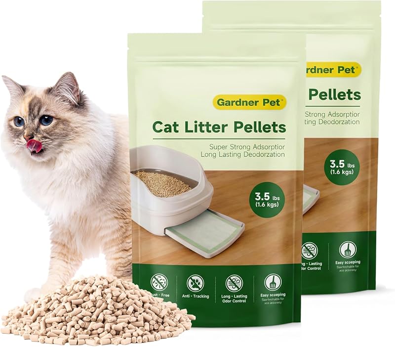 Areia para Gatos em Pellets de Zeólita Não Aglomerante Gardner Pet para Caixas de Dupla Camada, 3,18 kg