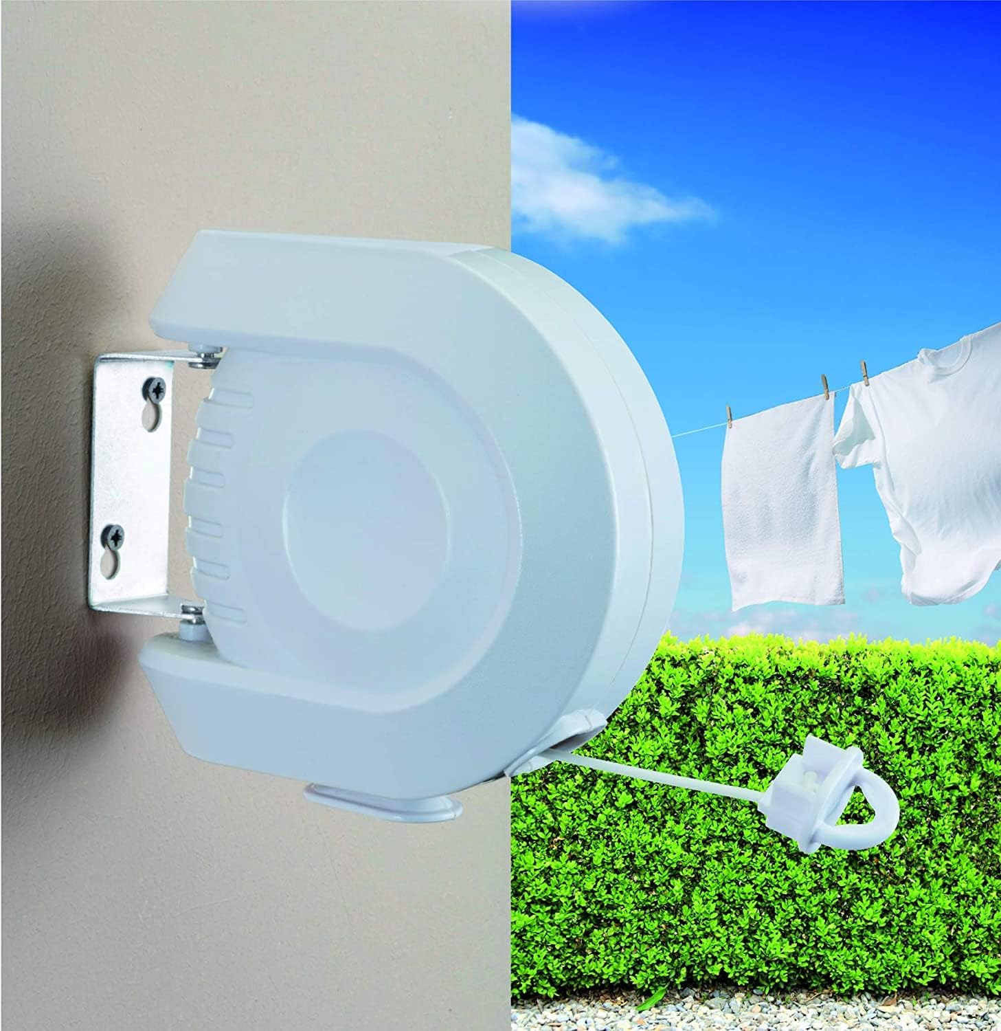 Aspire Decor Retractable Washing Line Outdoor Clothes Lines Wall Mounted Heavy Duty Extendable
