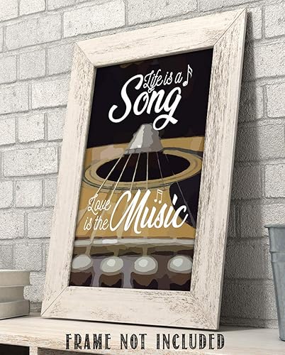 Miniatura 7 de Life Is A Song, Love the Music - Guitar Art - Inspirational Music Quote Decor, Music Room Decoration, Guitar Art Love Decor, Great Guitar Player
