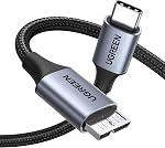 UGREEN 10Gbps Micro B to USB C Hard Drive Cables USB C to Micro B, External Hard Drive Cable Compatible with MacBook Pro Air, iPad Tablet, iPhone 17 16 Pro Max, Galaxy S25 S24, WD Seagate etc, 1.5FT